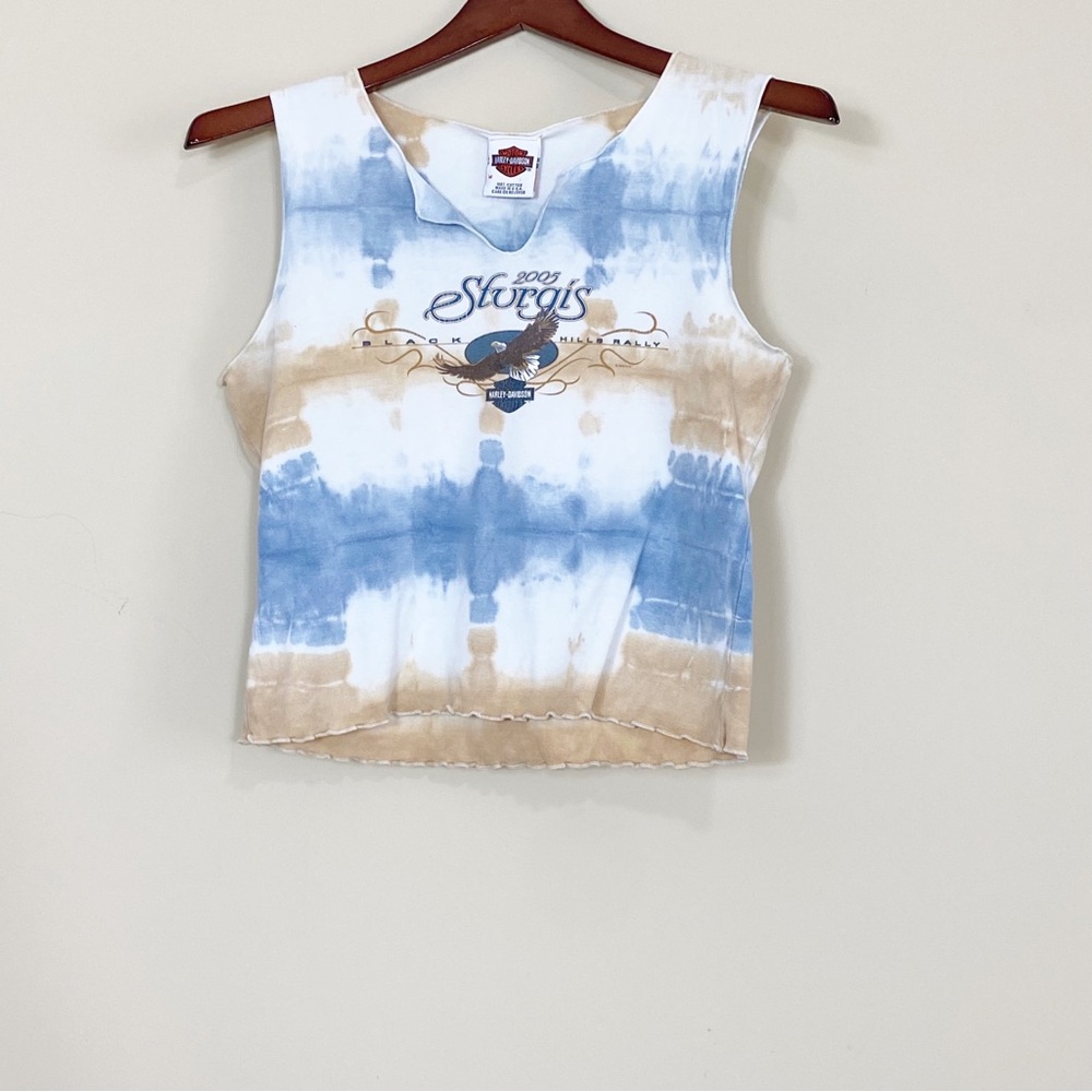 Harley Davidson Tie Dye Tank Top Sturgis 2005 Black Hills Rally Buffalo Chip M - Picture 5 of 8